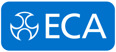 ECA logo with blue background